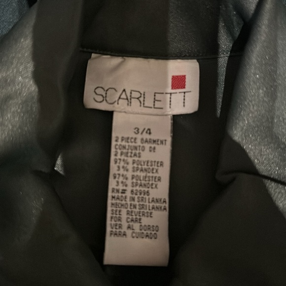 Vintage SCARLETT two-piece forest green dress and blazer. - Picture 8 of 8